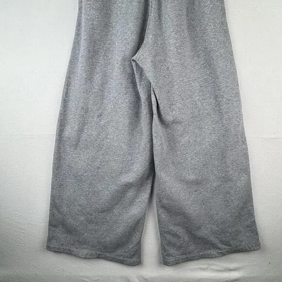 Nike Sportswear Knit Palazzo Women’s Large Wide Leg Sweatpants Grey Heather - Picture 6 of 9